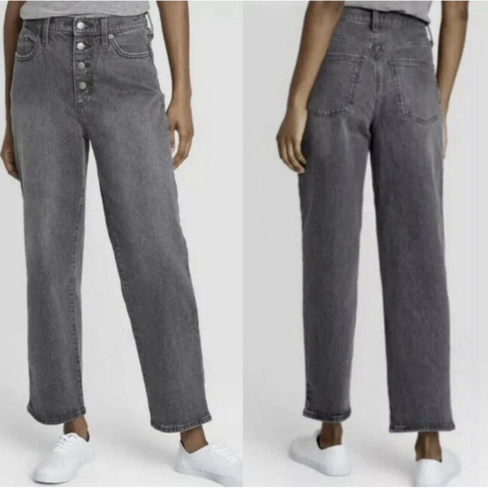 Universal Thread Women's High-Rise Vintage Straight Cropped Jeans Gray Wash 10